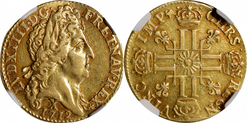 FRANCE. Louis d'Or, 1712-X. Amiens Mint. Louis XIV. NGC EF-40.

Fr-444; KM-390...
