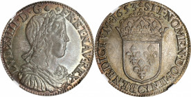 FRANCE. 1/2 Ecu, 1653-C. Saint-Lo Mint. Louis XIV. NGC MS-64.

KM-164.4; Gad-169. Elite quality, showing satiny smooth fields with an overlay of exh...