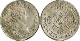 FRANCE. Ecu, 1724-A. Paris Mint. Louis XV. PCGS AU-58.

Dav-1329; KM-472.1; Gad-320. Clearly a choice example, this coin boasts a strong strike with...