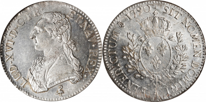 FRANCE. Ecu, 1790-H. La Rochelle Mint. Louis XVI. NGC MS-64.

Dav-1333; KM-564...