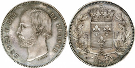 FRANCE. Silver 5 Francs Essai (Pattern), 1871. Brussels Mint. Henry V (as King in Pretense). PCGS SPECIMEN-63.

Maz-926; VG-2731. Highly original, t...