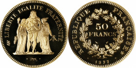 FRANCE. Gold 50 Francs Piefort, 1977. Paris Mint. NGC PROOF-68 Ultra Cameo.

KM-P591. Mintage: 50. A RARE, low mintage type that displays ultimate c...