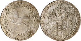 GERMANY. Brunswick-Luneburg-Celle. Taler, 1659-LW. Christian Ludwig. PCGS MS-62.

Dav-6521; KM-211. Of outstanding quality, this broad Taler feature...