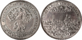 GERMANY. Nurnberg. Taler, 1696-GFN. Nurnberg Mint. NGC MS-62.

Dav-5668; KM-228. Issued to celebrate the Treaty of Ryswick. Presenting mint bloom an...