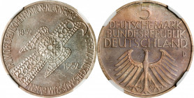 GERMANY. Federal Republic. 5 Mark, 1952-D. Munich Mint. NGC PROOF-64.

KM-113. Mintage: 1,240. Struck to commemorate the centenary of the Nurnberg M...