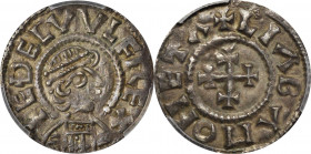 GREAT BRITAIN. Anglo-Saxon. Kings of Wessex. Penny, ND (844-49). Canterbury Mint; Leofa, moneyer. Aethelwulf. PCGS AU-55.

S-1047; N-610. First Port...