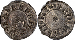 GREAT BRITAIN. Anglo-Saxon. Kings of All England. Penny, ND (946-55). Uncertain Mint; "Prim-", moneyer. Eadred. PCGS AU-58.

S-1115; N-713. Bust Cro...