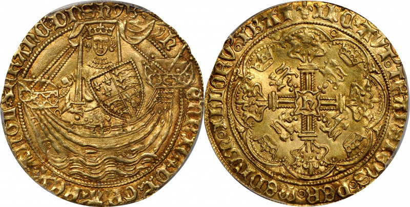 GREAT BRITAIN. Noble, ND (1422-30). London Mint; im: lis. Henry VI (first reign)...