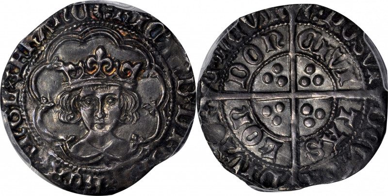 GREAT BRITAIN. Groat, ND (1483). London Mint; mm: halved sun & rose. Richard III...