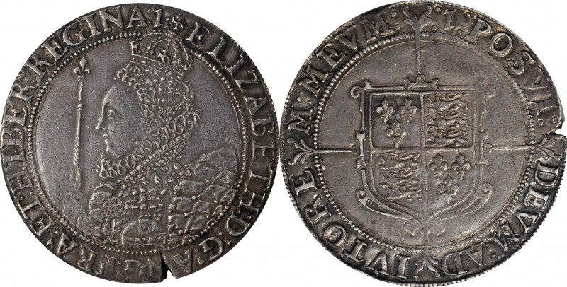 GREAT BRITAIN. Crown, (160)1. London Mint; mm: 1. Elizabeth I. PCGS EF-45.

S-...