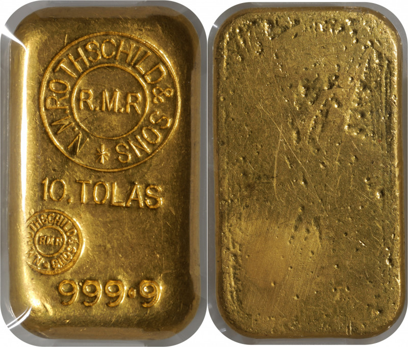 GREAT BRITAIN. Gold 10 Tolas Ingot, ND (ca. 1960). London Mint (Royal Mint Refin...