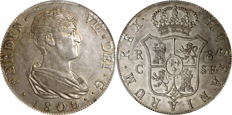 SPAIN. 8 Reales, 1809-C SF. Cataluna Mint. Ferdinand VII. PCGS MS-62.

KM-455....