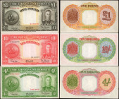 BAHAMAS. Lot of (3). The Bahamas Government. 4 & 10 Shillings & 1 Pound, 1936. P-9e, 10d & 11e. Extremely Fine to About Uncirculated.

Included is t...