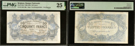 BELGIUM. Banque Nationale de Belgique. 50 Francs, 1890-1904. P-63d. PMG Very Fine 25.

Dated 1900. Signature combination of Van Hoegaerden - Verstra...