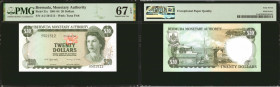 BERMUDA. Bermuda Monetary Authority. 20 Dollars, 1981-84. P-31c. PMG Superb Gem Uncirculated 67 EPQ.

Watermark of Tuna fish. Dated January 2nd, 198...