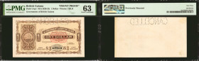 BRITISH GUIANA. Lot of (2). The Government of British Guiana. 1 Dollar, 1920-24 & (ND 1920-24). P-1Ap1 & 1ap2. Front & Back Proofs. PMG Choice Uncircu...