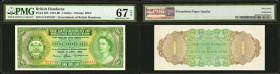 BRITISH HONDURAS. The Government of British Honduras. 1 Dollar, 1961-69. P-28b. PMG Superb Gem Uncirculated 67 EPQ.

Dated April 1st, 1964. Queen El...