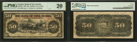 CANADA. Bank of Nova Scotia. 50 Dollars, 1920. CH #550-28-26. PMG Very Fine 20.

Halifax, Nova Scotia. No. 42241, Plate A. Printed by ABNC, Ottawa. ...