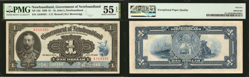 CANADA-NEWFOUNDLAND. Government of Newfoundland. 1 Dollar, 1920. NF-12d. PMG Abo...