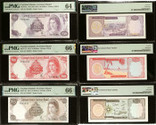 CAYMAN ISLANDS. Lot of (5). Cayman Islands Currency Board. 10, 25, 40, 50 & 100 Dollars, 1974 (ND 1981-87). P-7a, 8a, 9a, 10a & 11. PMG Choice Uncircu...