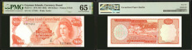 CAYMAN ISLANDS. Cayman Islands Currency Board. 100 Dollars, 1974 (ND 1982). P-11. PMG Gem Uncirculated 65 EPQ.

Printed by TDLR. Watermark of turtle...