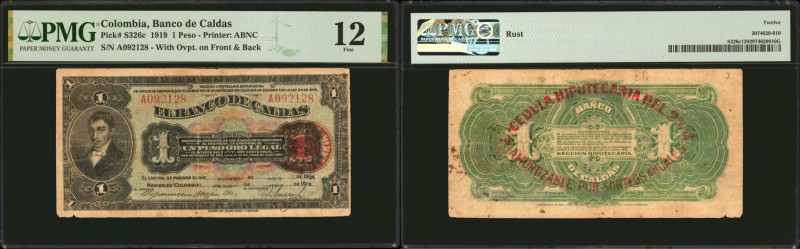 COLOMBIA. El Banco de Caldas. 1 Peso, 1919. P-S326c. PMG Fine 12.

Printed by ...