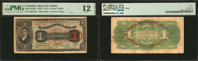 COLOMBIA. El Banco de Caldas. 1 Peso, 1919. P-S326c. PMG Fine 12.

Printed by ABNC. With overprint on front and back. Three notes have been graded f...