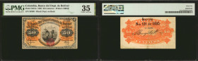 COLOMBIA. El Banco del Departmento de Bolivar. 50 Centavos, 1895. P-S421a. PMG Choice Very Fine 35.

Printed by HBNC. Black overprint on back. PMG P...