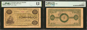 COLOMBIA. Banco de Medellin. 5 Pesos, 1899. P-S599. PMG Fine 12.

At the time of cataloging, PMG has graded just four examples of this 1899 Banco de...