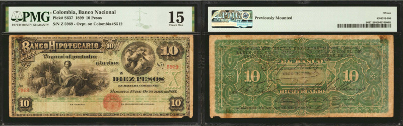COLOMBIA. Banco Nacional. 10 Pesos, 1899. P-S637. PMG Choice Fine 15.

Overpri...