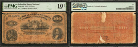 COLOMBIA. El Banco Nacional de los Estados Unidos de Colombia. 100 Pesos, 1881. P-146. PMG Very Good 10 Net. Repaired, Previously Mounted.

Printed ...