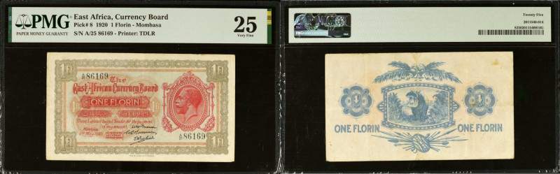 EAST AFRICA. The East African Currency Board. 1 Florin, 1920. P-8. PMG Very Fine...