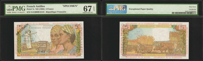 FRENCH ANTILLES. Institut d'Emission des Departments d'Outre-Mer. 5 Francs, ND (...