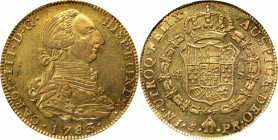 BOLIVIA. 4 Escudos, 1783/2/1-PTS PR. Potosi Mint. Charles III. NGC AU-55.

Fr-2; KM-58; cf. Cal-1848. The only certified example of the date on eith...