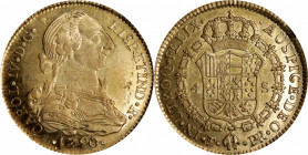 BOLIVIA. 4 Escudos, 1790/89-PTS PR. Potosi Mint. Charles IV. NGC AU-58.

Fr-7; KM-67; cf. Cal-1520. The only certified example of the date on either...