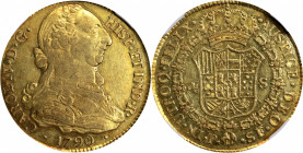 COLOMBIA. 4 Escudos, 1790-P SF. Popayan Mint. Charles IV. NGC AU Details--Obverse Cleaned.

Fr-46; KM-52.2; Restrepo-92-1. One-year transitional bus...