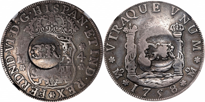 JAMAICA. Jamaica - Mexico. 3 Shillings 4 Pence (4 Reales - Half Dollar), ND (175...