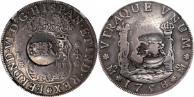 JAMAICA. Jamaica - Mexico. 3 Shillings 4 Pence (4 Reales - Half Dollar), ND (1758). NGC VF-25; C/S: VF Standard.

KM-7; Prid-5. Issued by local act ...