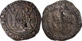 MEXICO. Early Series. 3 Reales, ND (ca. 1536)-R. Mexico City Mint, Assayer R (R/oMo-oMo). Carlos & Johanna. NGC VF Details--Test Punch Damage.

KM-1...