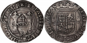 MEXICO. Early Series. 4 Reales, ND (1538)-R. Mexico City Mint, Assayer R (R/oMo-oMo). Carlos & Johanna. NGC EF Details--Edge Filing.

KM-16; Cal-115...