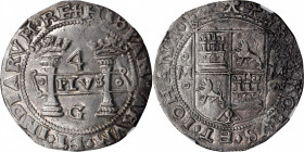 MEXICO. Early Series. 4 Reales, ND (1541-42)-G. Mexico City Mint, Assayer G (G/oMo-oMo). Carlos & Johanna. NGC Unc Details--Environmental Damage.

K...
