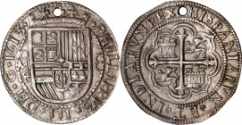 MEXICO. "Royal" Presentation Cob 8 Reales, 1613/2-Mo F. Mexico City Mint, Assayer F. Philip III. NGC AU Details--Holed.

KM-R44.3; Lazaro-38 (plate ...
