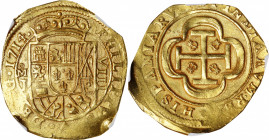 MEXICO. Cob 8 Escudos, 1714-Mo J. Mexico City Mint, Assayer Jose E. de Leon (J). Philip V. NGC Unc Details--Rim Damage.

KM-57.2, Cal-108. Weight: 2...