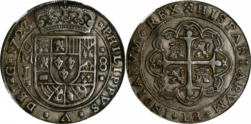 MEXICO. "Royal" Presentation Cob 8 Reales, 1723-Mo J. Mexico City Mint; Assayer ...