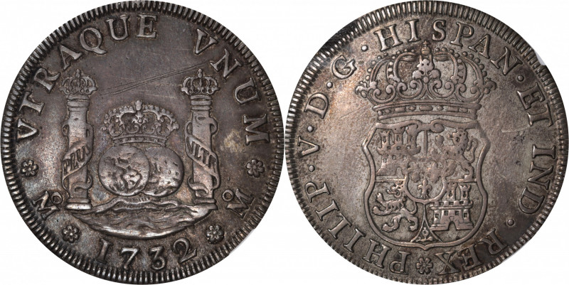 MEXICO. 4 Reales, 1732-Mo. Mexico City Mint. Philip V. NGC EF Details--Obverse S...