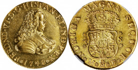 MEXICO. 4 Escudos, 1748-Mo MF. Mexico City Mint. Ferdinand VI. NGC MS-60.

Fr-14; KM-136; Cal-704. Bright and with an exacting strike, this example ...