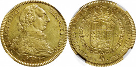MEXICO. 4 Escudos, 1772-Mo FM. Mexico City Mint. Charles III. NGC AU-58.

Fr-34; KM-142.2; Cal-1808. The single finest certified of the date on the ...