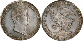 MEXICO. 8 Reales, 1822-Mo JM. Mexico City Mint. Agustin I Iturbide. NGC MS-61.

KM-309. Type IV, with the bust truncation intruding the peripheral l...