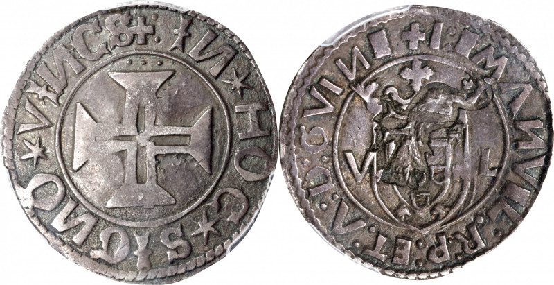 AZORES. Azores - Portugal. 2 Tostao (200 Reais), ND (1582). Angra do Heroismo Mi...