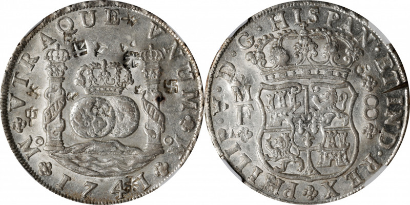 East Asia - Mexico. 8 Reales, 1741-Mo MF. Mexico City Mint. Philip V. NGC Unc De...